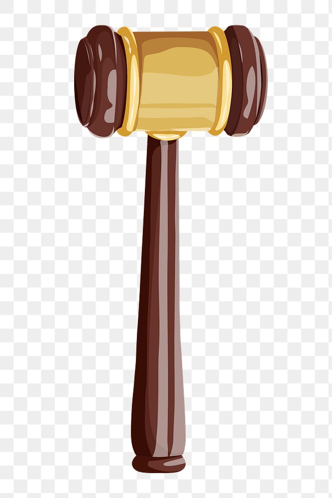 Justice gavel png, aesthetic illustration, transparent background