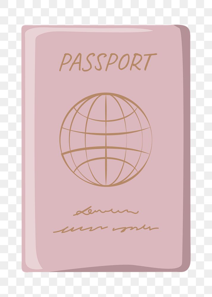 Travel passports png, aesthetic illustration, transparent background