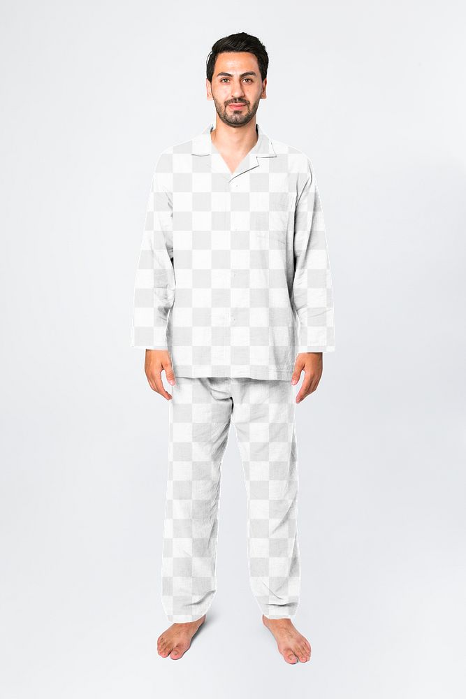 Men's pyjamas png mockup, transparent design