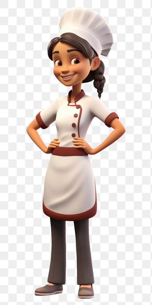 PNG Chef woman figurine smiling cartoon. AI generated Image by rawpixel.