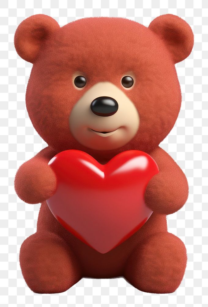 PNG Bear holding heart plush cute toy. AI generated Image by rawpixel.