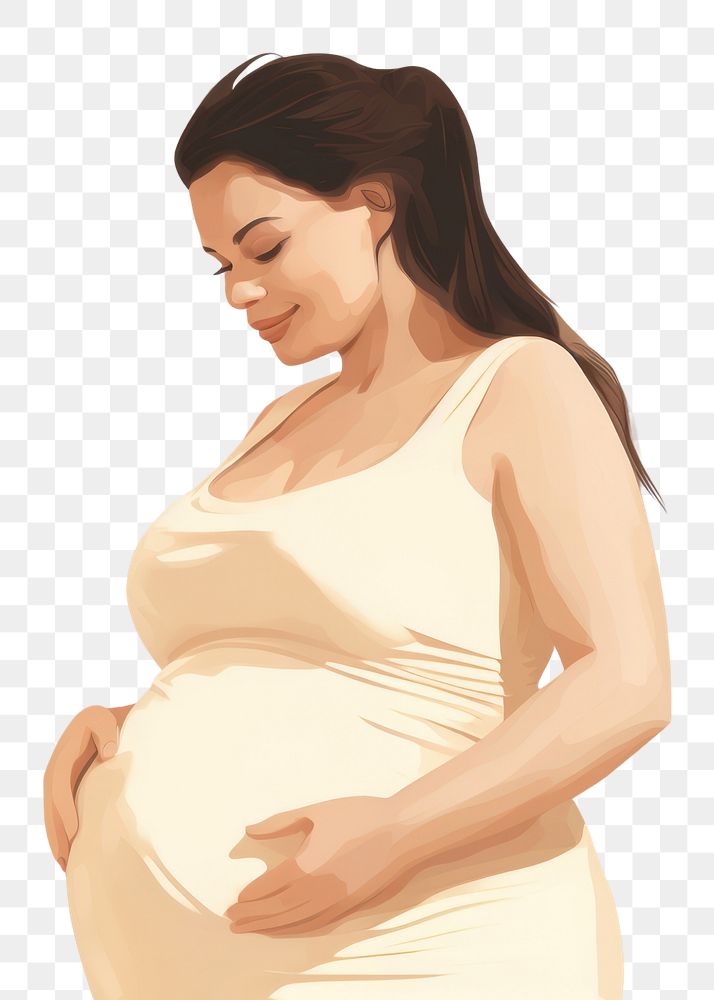 PNG Fat pregnant woman portrait adult anticipation. AI generated Image by rawpixel.