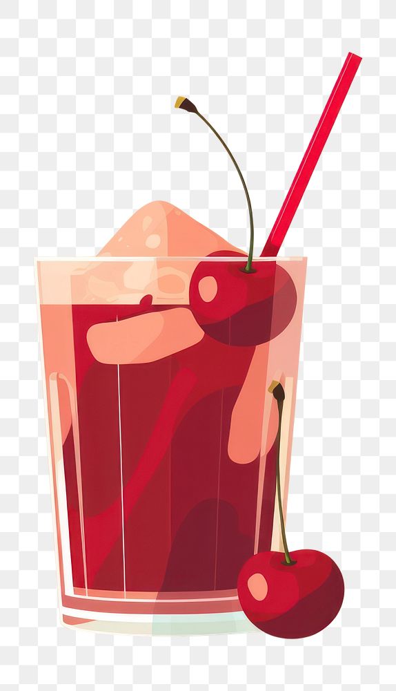 PNG Smootie red cherry drink fruit refreshment. AI generated Image by rawpixel.