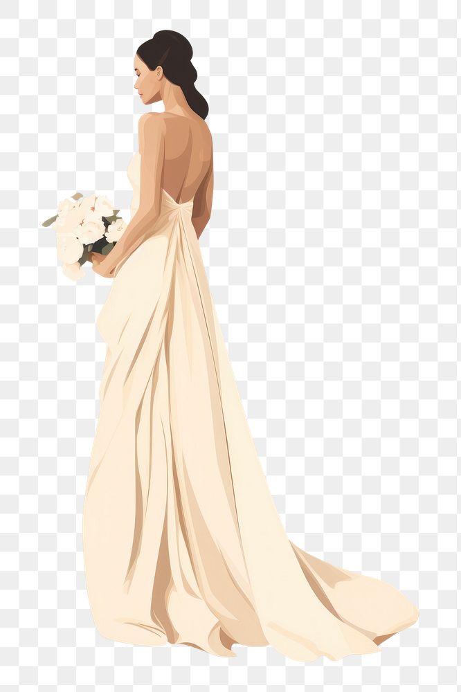PNG  Wedding dress fashion gown. AI generated Image by rawpixel.