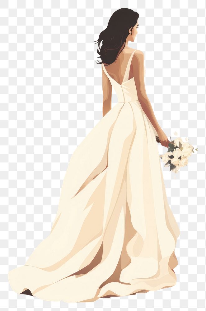 PNG  Wedding dress fashion bride. AI generated Image by rawpixel.