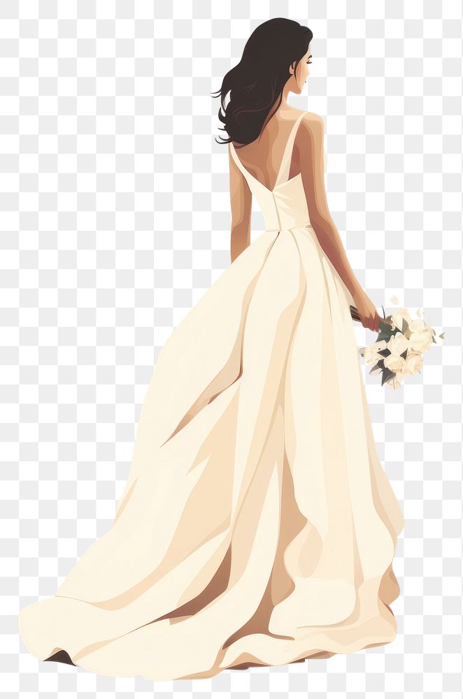 PNG Wedding dress fashion bride. 