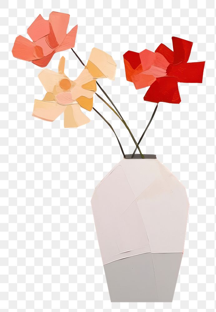 PNG Flower vase art painting. AI generated Image by rawpixel.