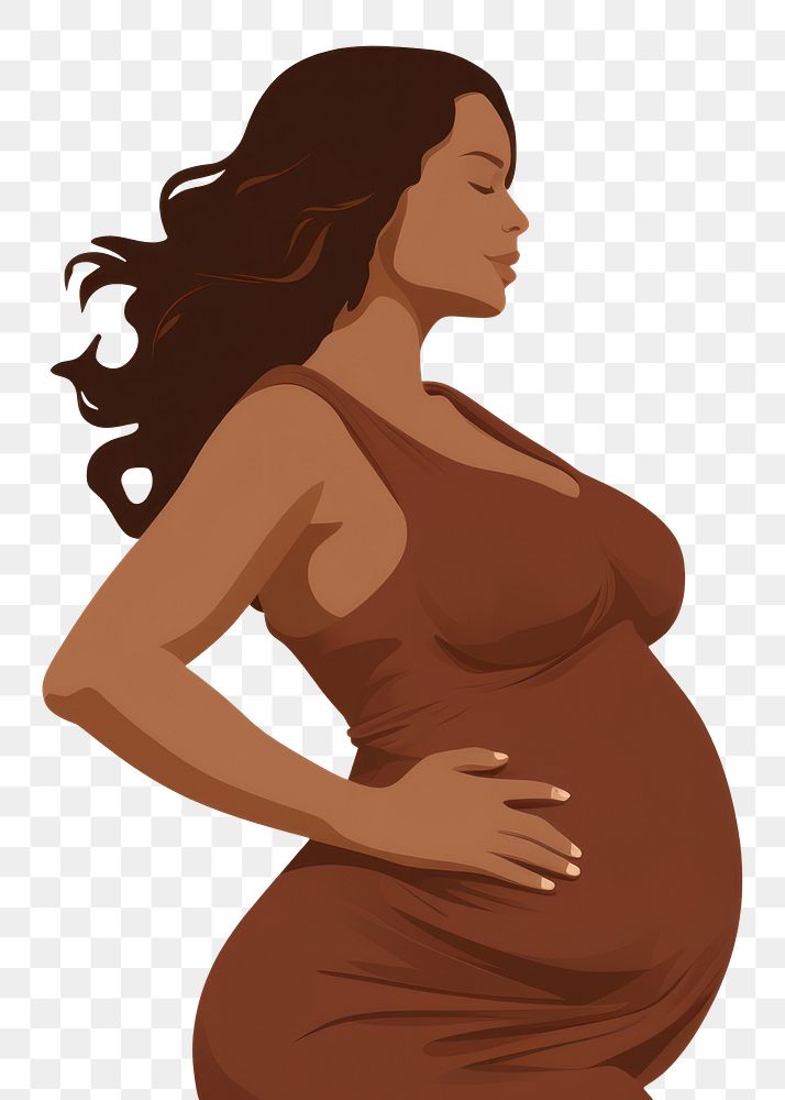 PNG Fat pregnant woman adult anticipation beginnings. AI generated Image by rawpixel.