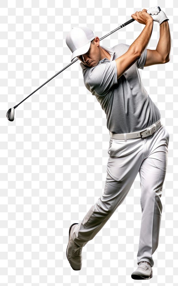 PNG Golf player sports adult white background. AI generated Image by rawpixel.
