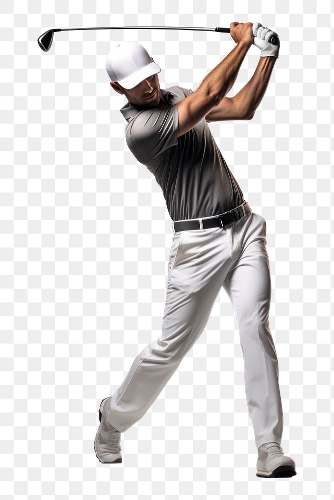 PNG  Golf player sports adult white background. AI generated Image by rawpixel.