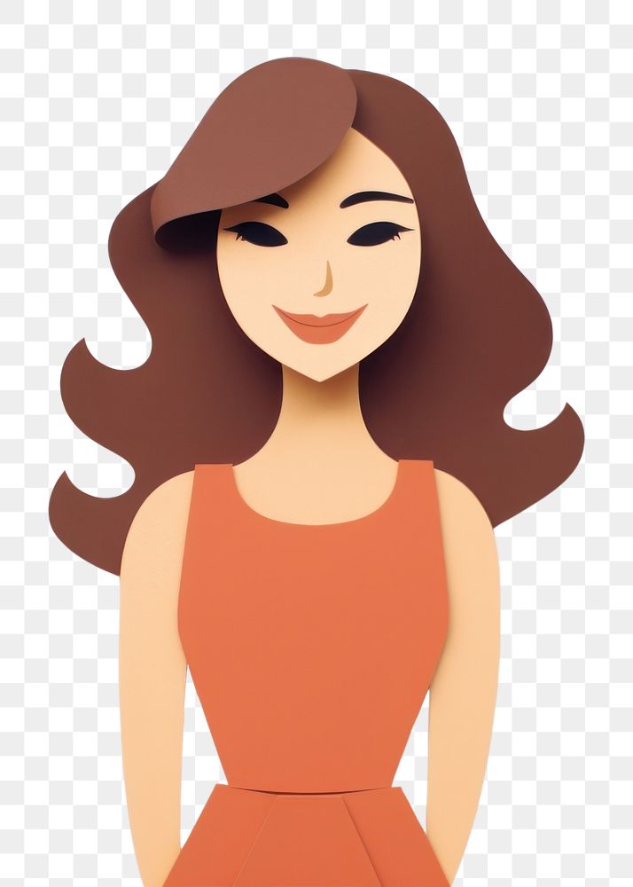 PNG  Portrait fashion cartoon smiling. AI generated Image by rawpixel.