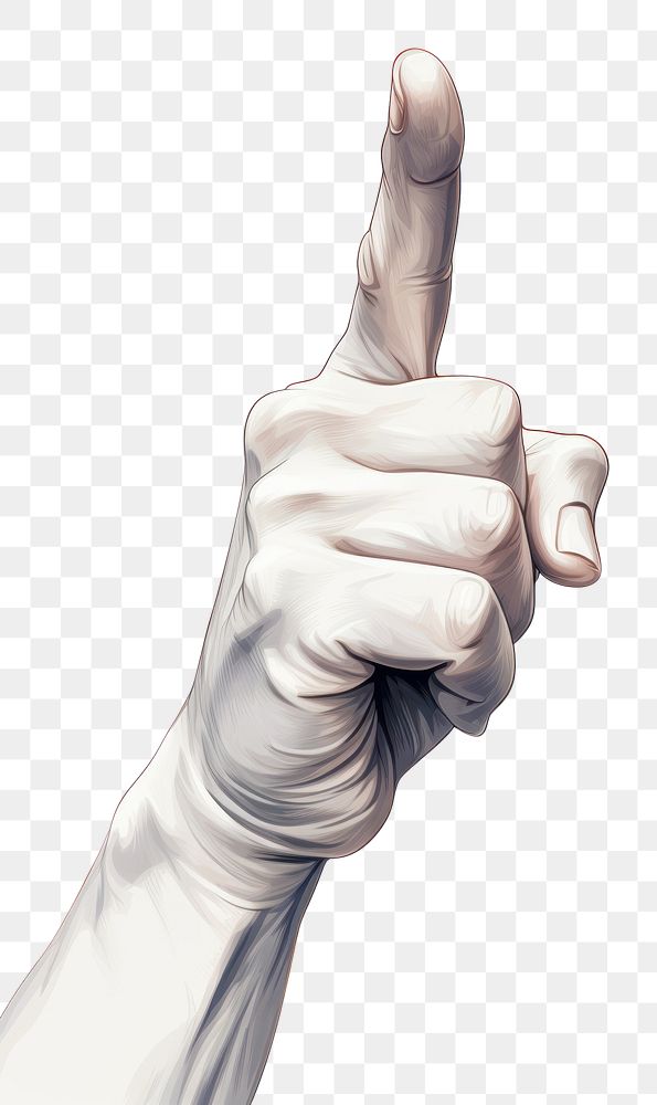 PNG  Pointing hand finger white white background. AI generated Image by rawpixel.