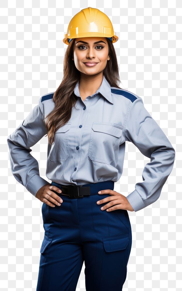 PNG Indian woman engineer hardhat helmet blouse. AI generated Image by rawpixel.