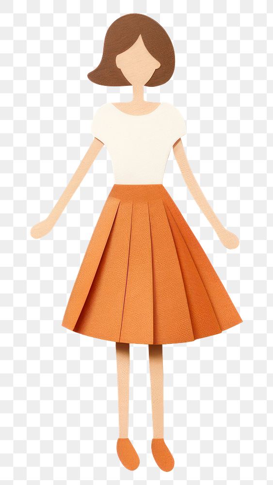 PNG  Woman standing toy white background representation. AI generated Image by rawpixel.