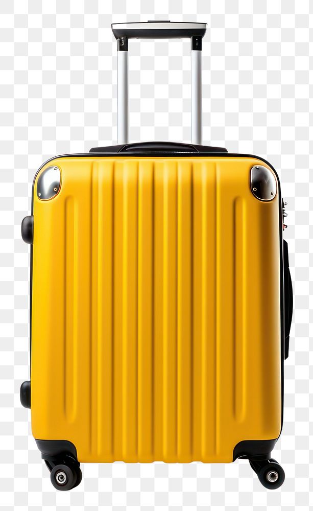 PNG Suitcase luggage travel yellow. AI generated Image by rawpixel.