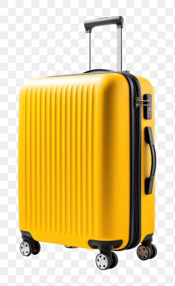 PNG Suitcase luggage travel yellow. 