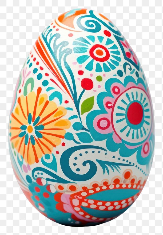 PNG Hand-painted Easter egg easter white background celebration. 