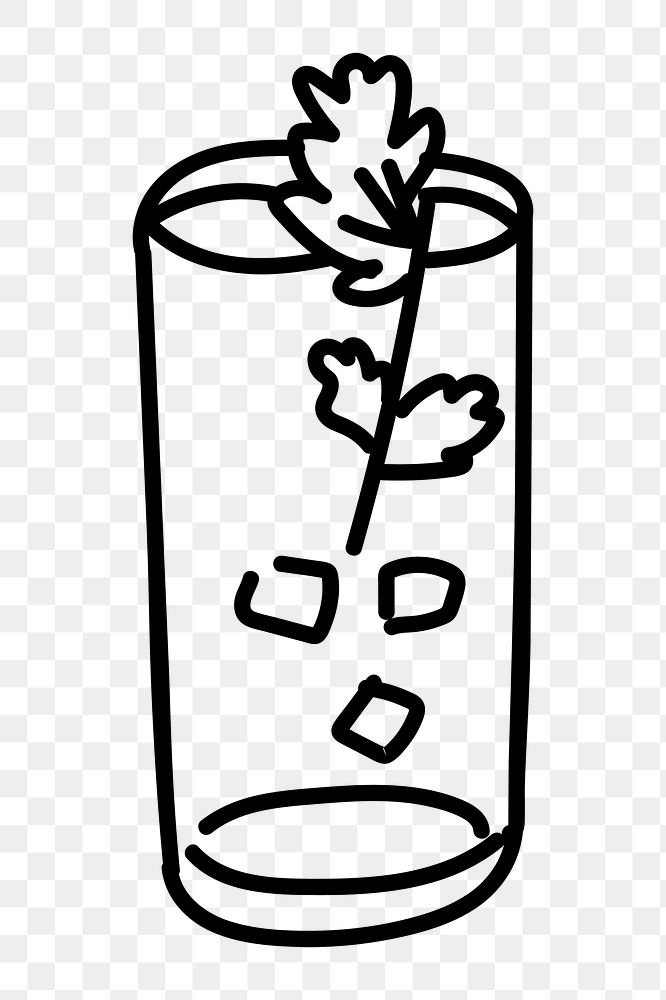 Mojito png doodle element, transparent background