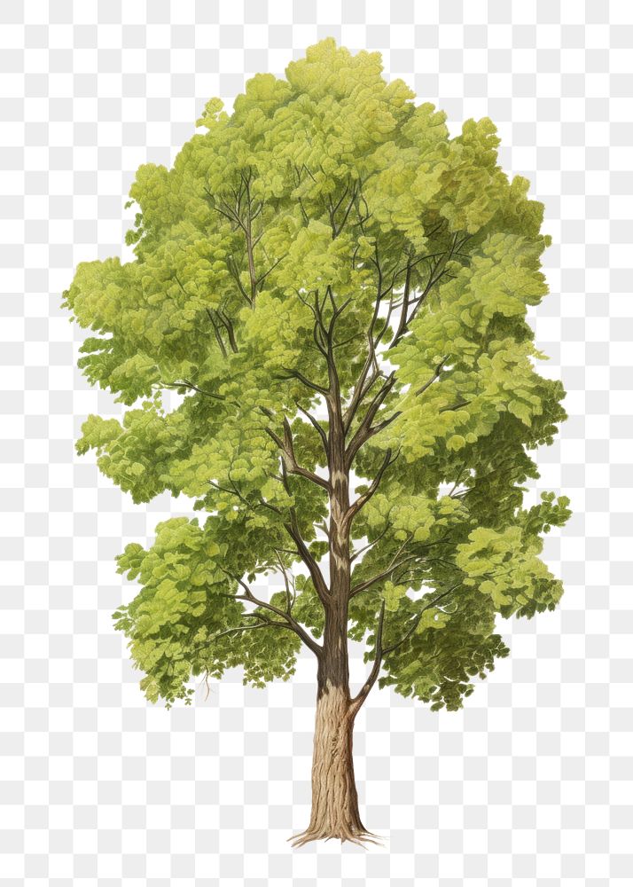PNG Cottonwood tree drawing plant white background. AI generated Image by rawpixel.