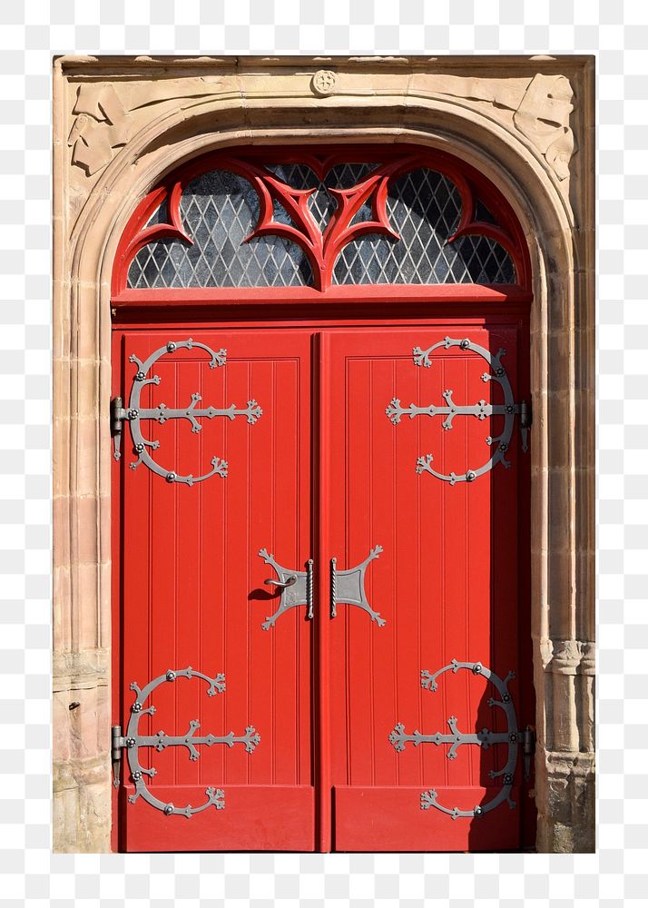 Red gate png sticker, transparent background