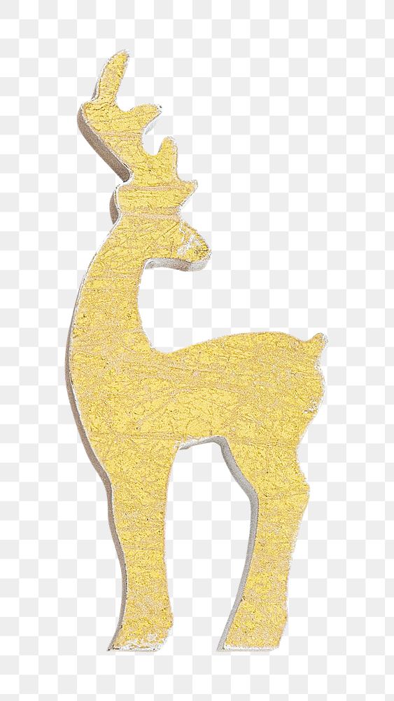 Gold reindeer png sticker, animal transparent background