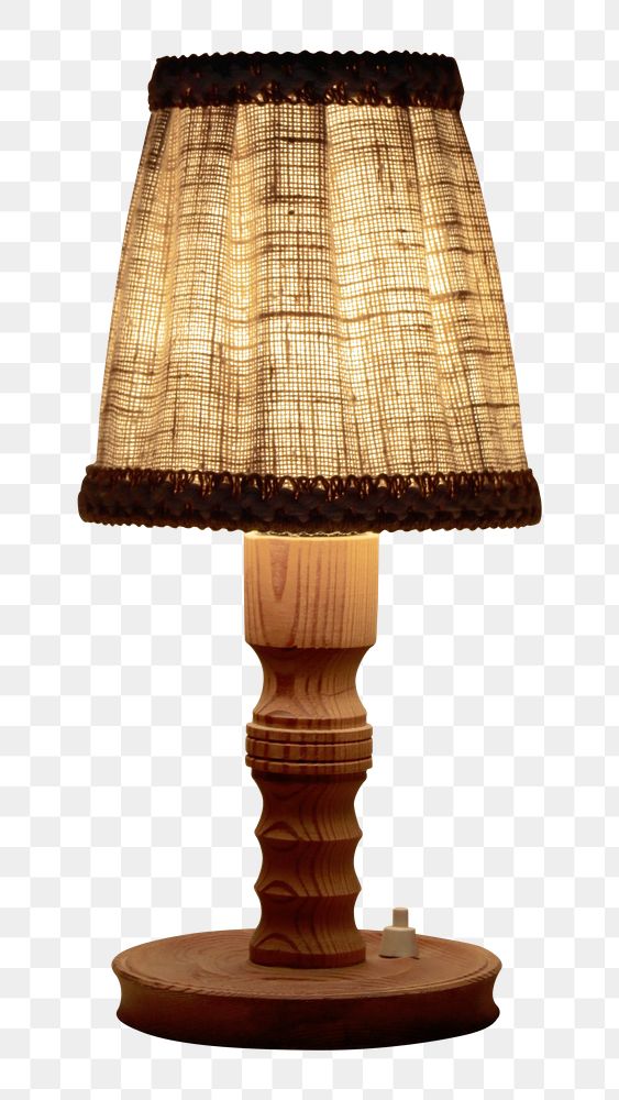 Wooden lamp png sticker, transparent background