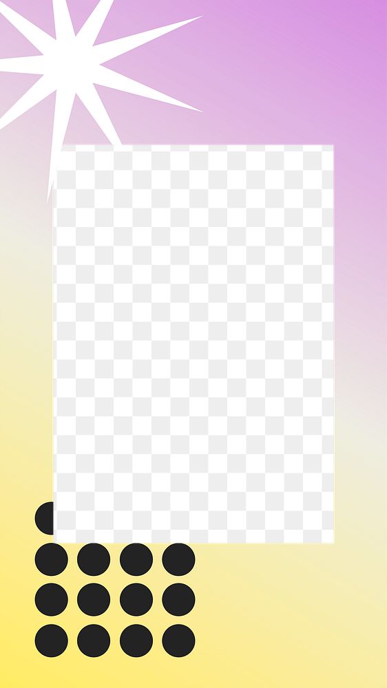 Gradient frame png abstract sticker, transparent background