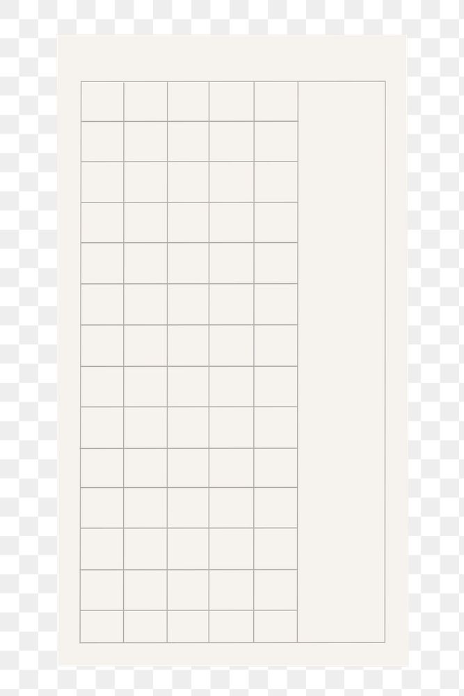 PNG beige grid notepaper sticker, transparent background