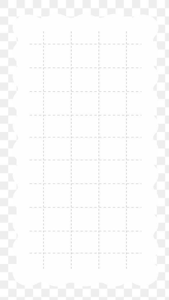 Grid notepaper png stationery sticker, transparent background