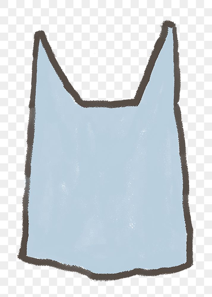 Tank top png hand drawn illustration sticker, transparent background