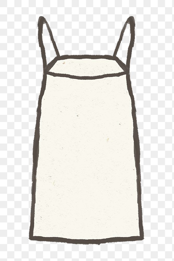 Minimal dress png hand drawn illustration sticker, transparent background
