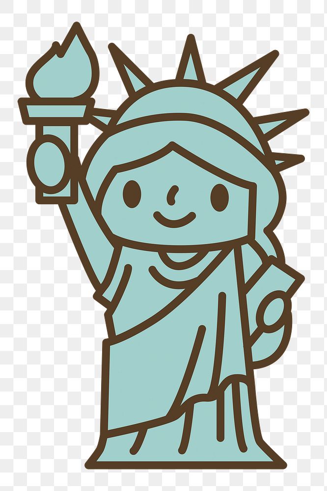 Statue of Liberty png illustration, transparent background. Free public domain CC0 image.