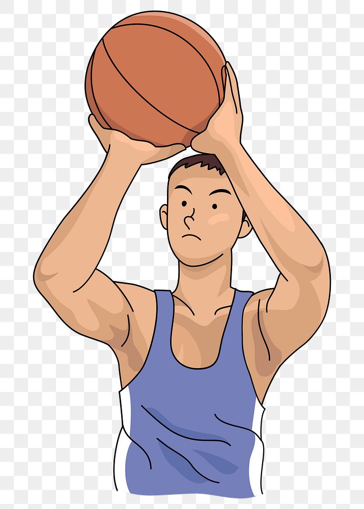 Basketball player  png clipart illustration, transparent background. Free public domain CC0 image.