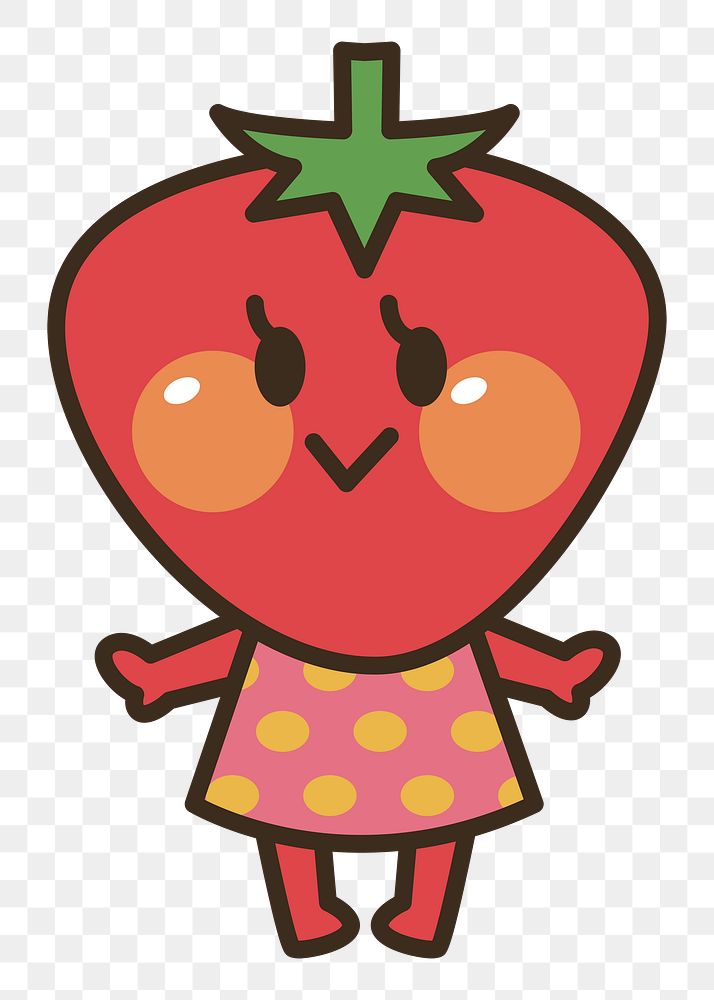 Strawberry cartoon png sticker, transparent background. Free public domain CC0 image.