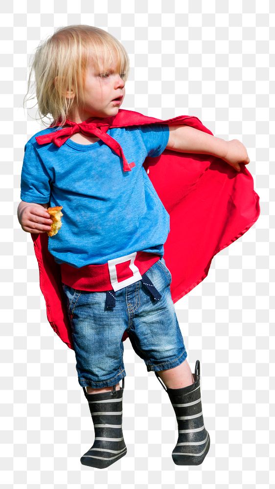 Boy in superhero costume png sticker, transparent background