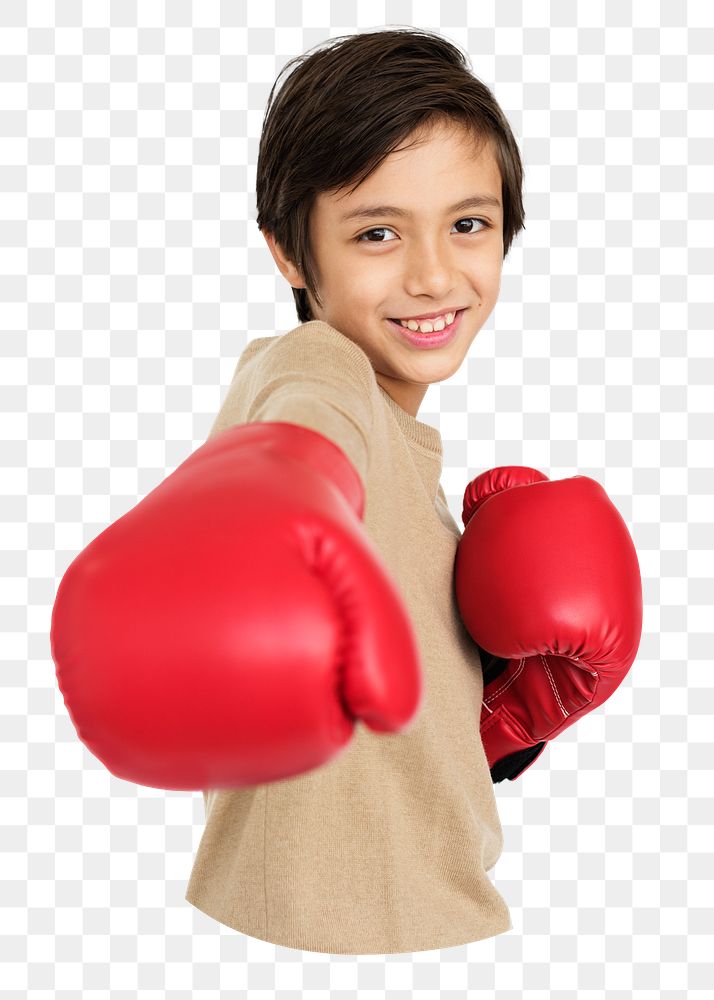 Boxing boy png, transparent background