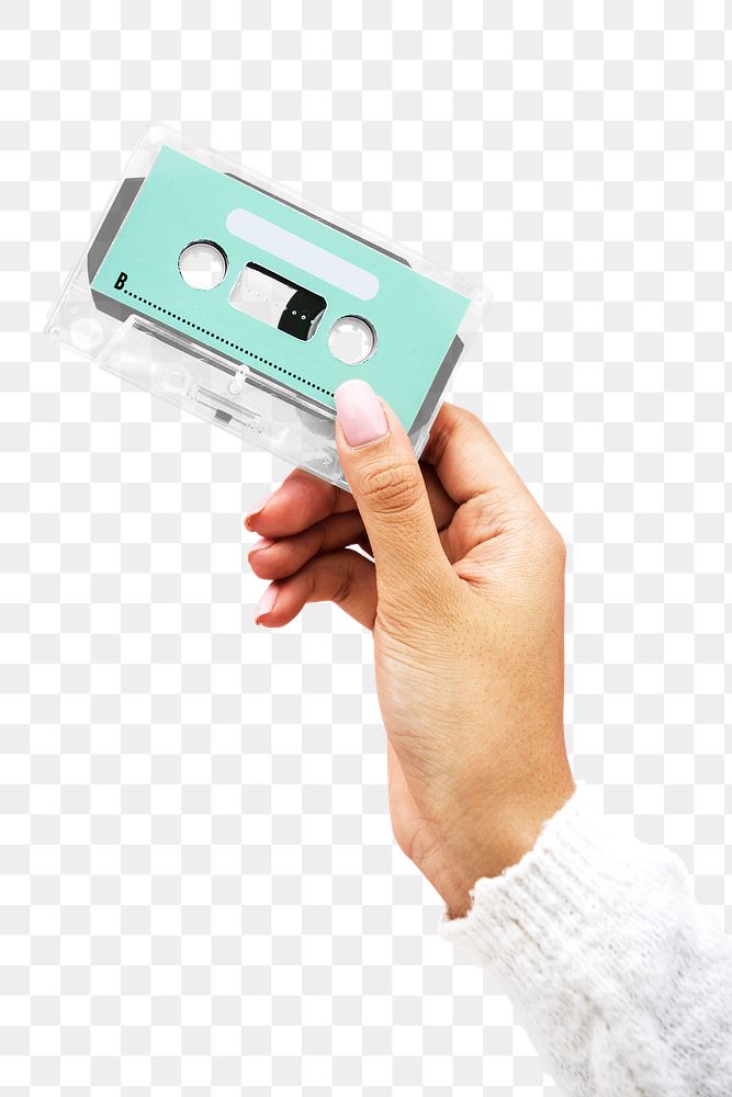 Cassette tape png music, transparent background