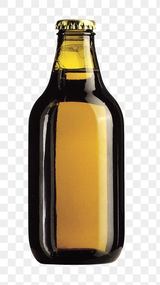 Beer bottle png, transparent background