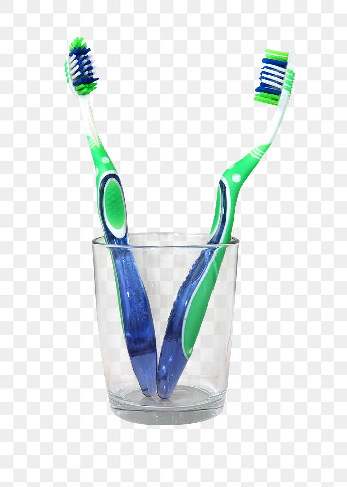 Two toothbrushes png, transparent background