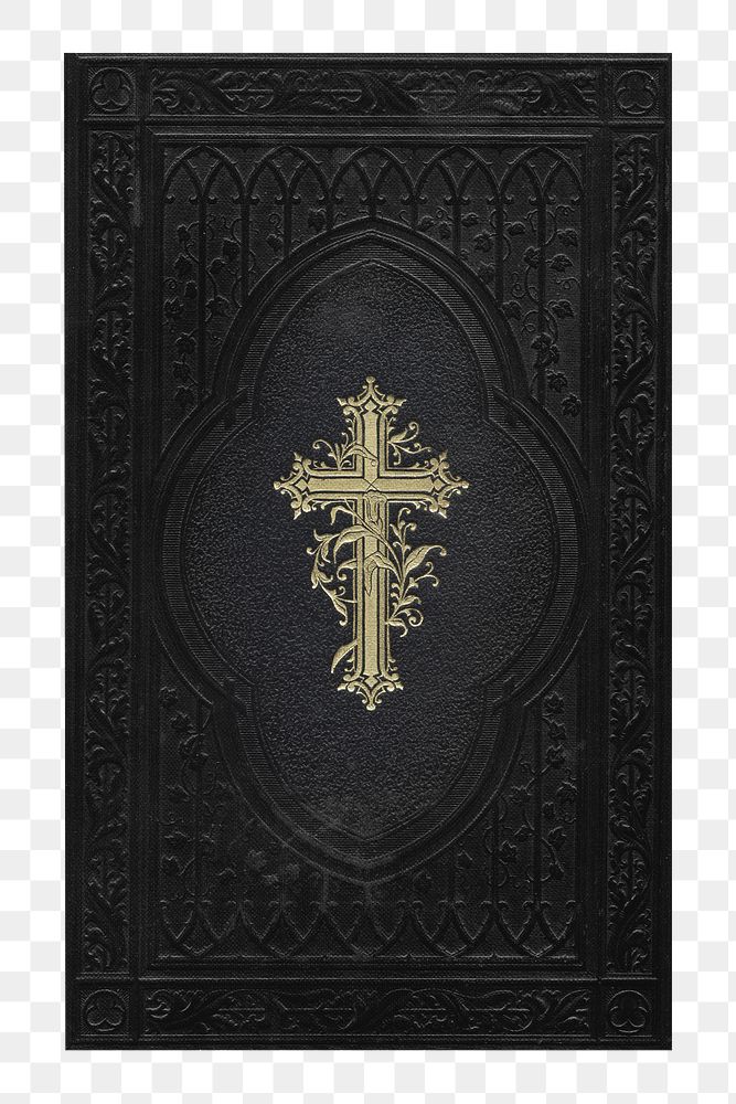 Black bible png sticker, transparent background