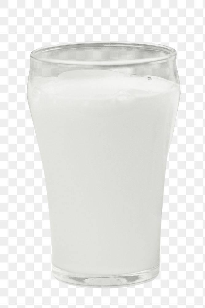 Glass of milk png, transparent background