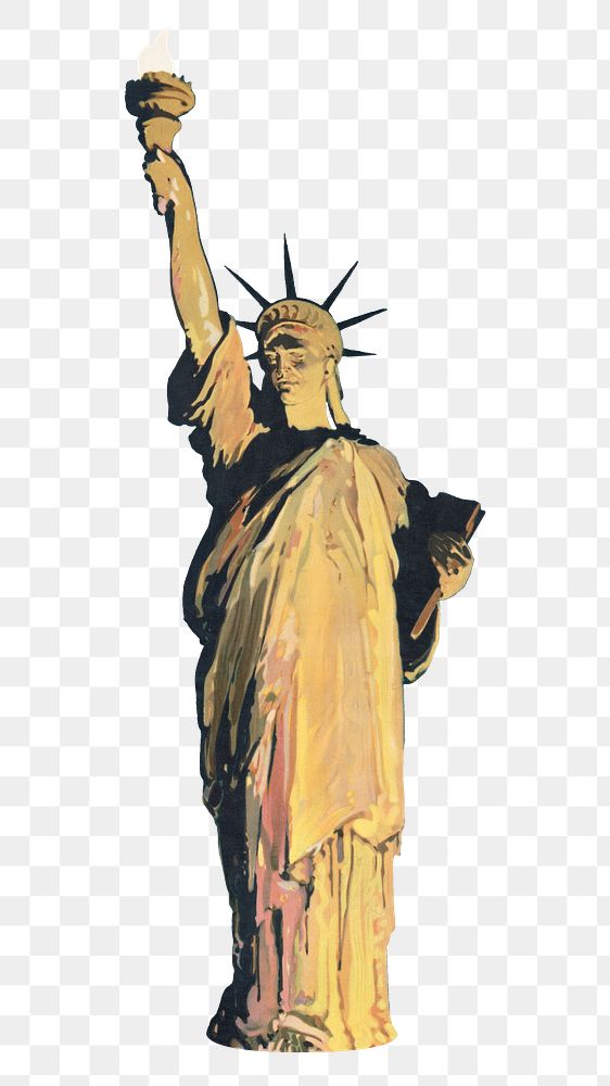 Statue of Liberty png sticker  on transparent background.   Remixed by rawpixel.
