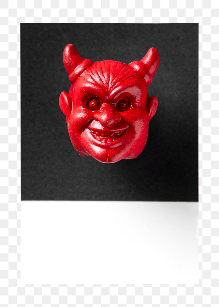 PNG Red horned devil, collage element, transparent background