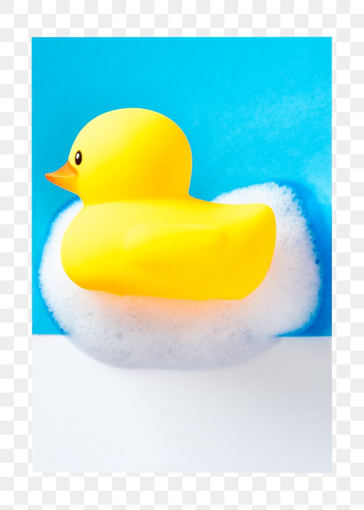 PNG Bath rubber duck toy, collage element, transparent background