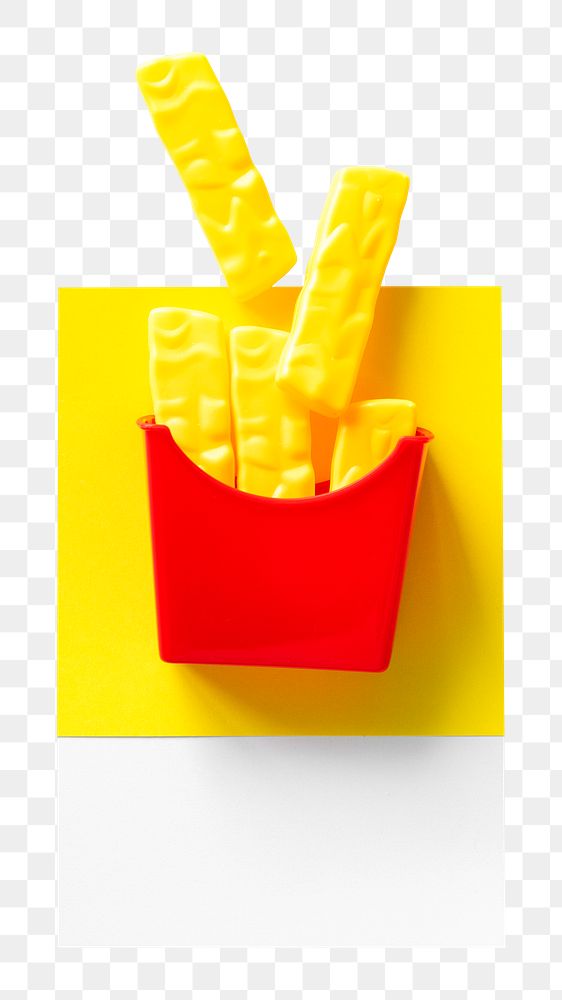 PNG French fries fast food toy, collage element, transparent background
