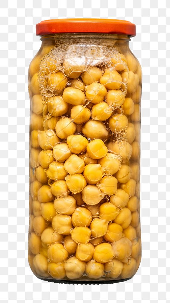 Canned chickpea png  food, transparent background