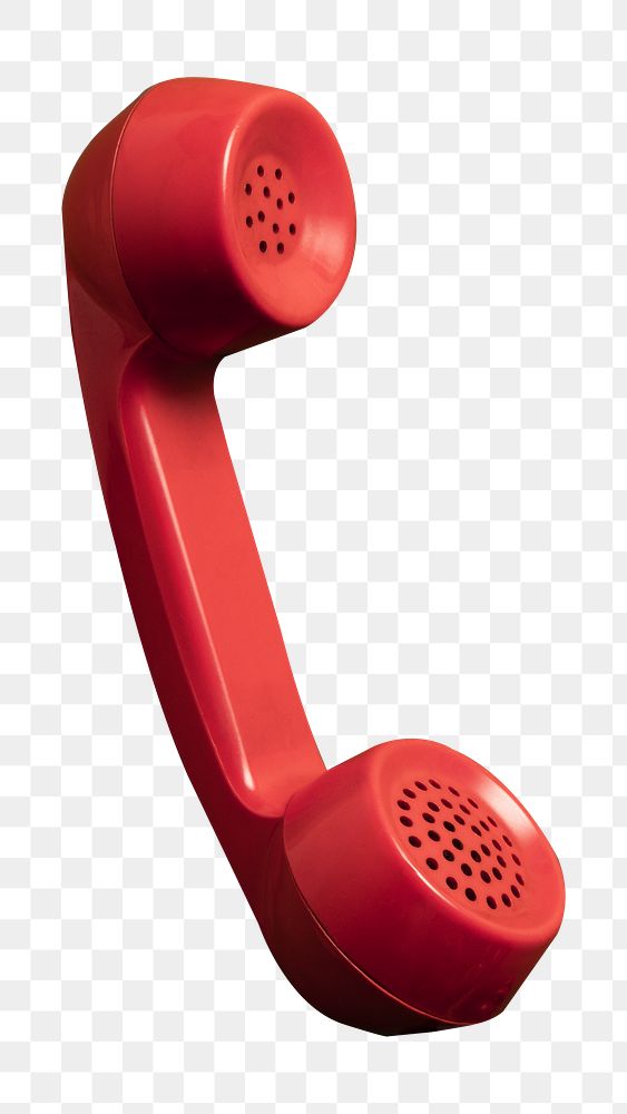 Retro corded phone png, transparent background