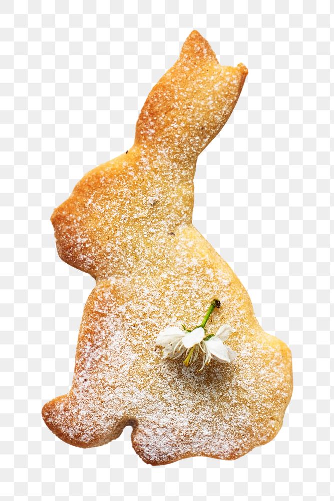 Sugar bunny cookie png, transparent background