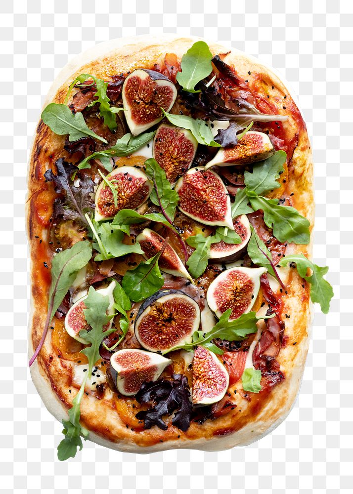 Fig pizza  png, transparent background