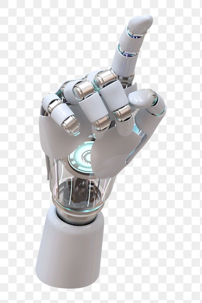 Robot hand click png sticker, transparent background